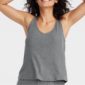 NWT Auden Women’s Cozy Ribbed Tank Top - Gray Small